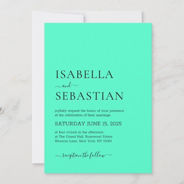 Private: Wedding Simple Mint Breeze Invitation