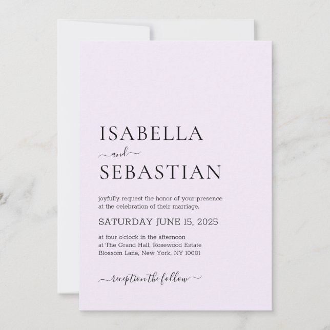 Wedding Simple Modern Thistle Invitation (Front)