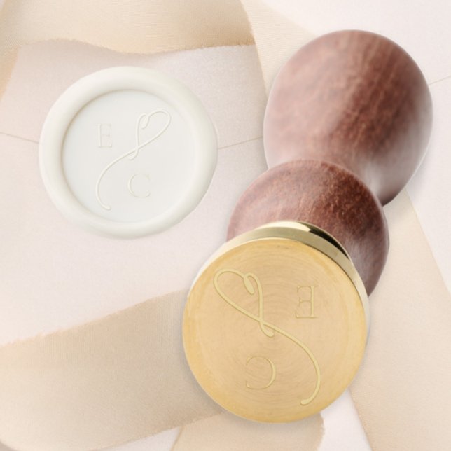 Wedding Simple Monogrammed Modern Initials Logo    Wax Seal Stamp (Wedding Simple Monogrammed Modern Initials Logo Wax Seal Stamp)