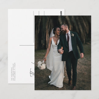 Wedding Simple Photo Thank You Postcard