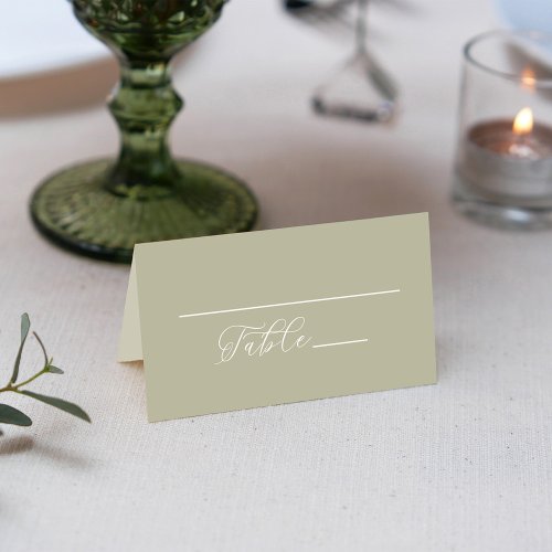 Wedding Simple Sage Green Reception Seating  Place Card