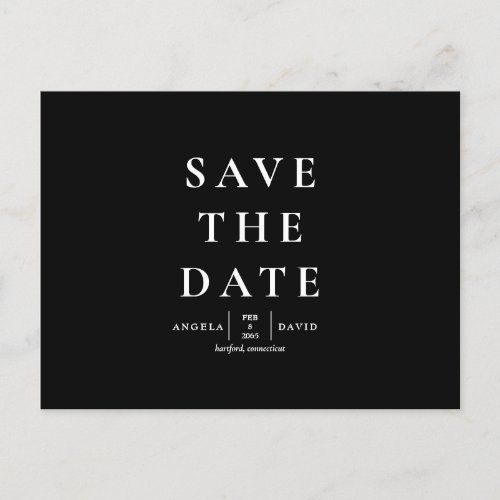 Wedding Simple  Sleek Modern BW Save the Date II Postcard