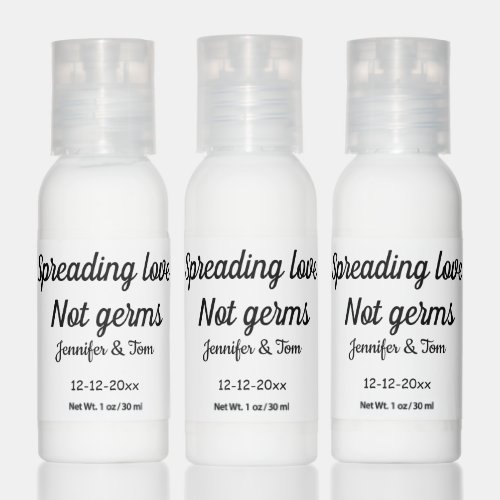wedding simple spread love not germs favors hand lotion