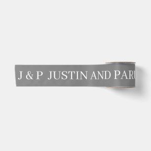 WEDDING SIMPLE STYLISH MODERN ELEGANT CUSTOM GREY SATIN RIBBON