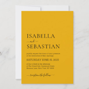 Wedding Simple Sunflower Yellow Invitation