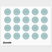 Wedding Simple Turquoise Calligraphy Script Treat  Classic Round Sticker (Sheet)