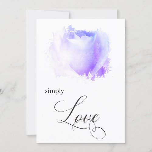 &quot; Wedding SIMPLY LOVE Pastel Rose Flower Invitation