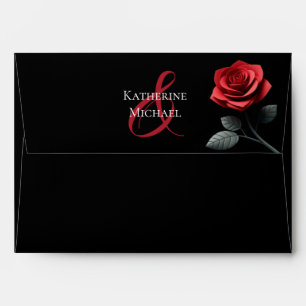 Wedding Single Red Rose- Envelope