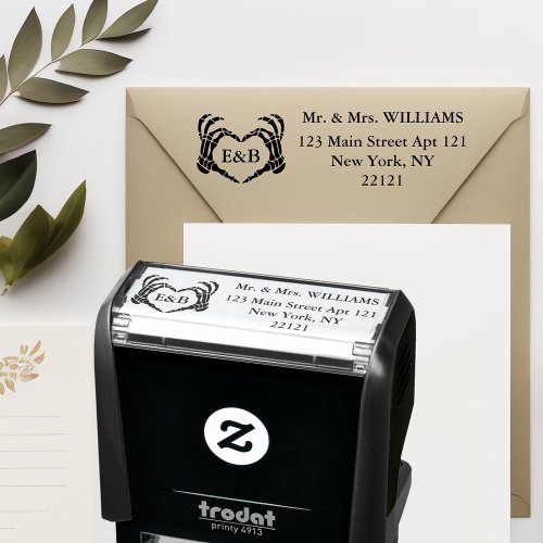 Wedding Skeleton Personalized Return Address Self_inking Stamp