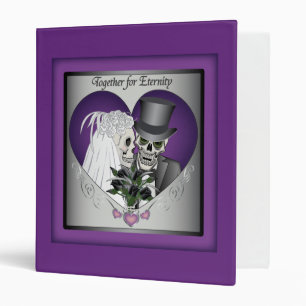 Wedding Skulls - Purple 3 Ring Binder