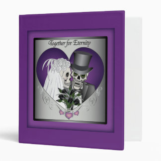 Wedding Skulls - Purple 3 Ring Binder