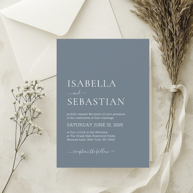 Wedding Slate Gray Invitation (Creator Uploaded)