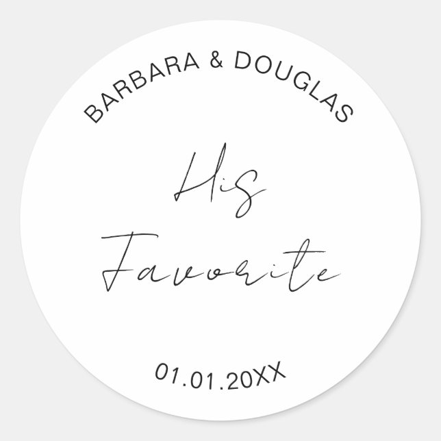  Wedding Snack Bag Sweets Desserts Thank You Favor Classic Round Sticker (Front)