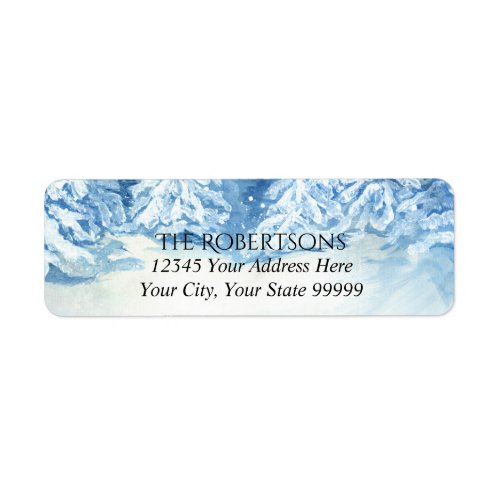 Wedding Snowy Forest Watercolor  Return Address Label