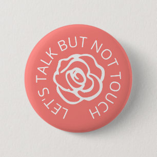 Wedding social distancing guest care coral rose button