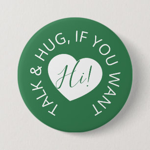 Wedding social distancing guest care green heart button