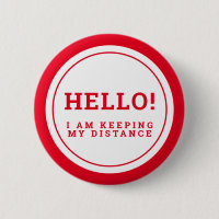 Wedding social distancing guest care red hello button