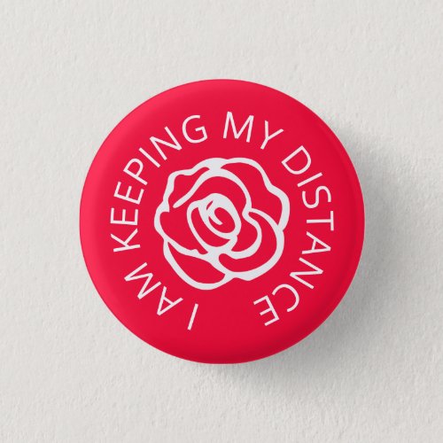 Wedding social distancing guest care red rose button