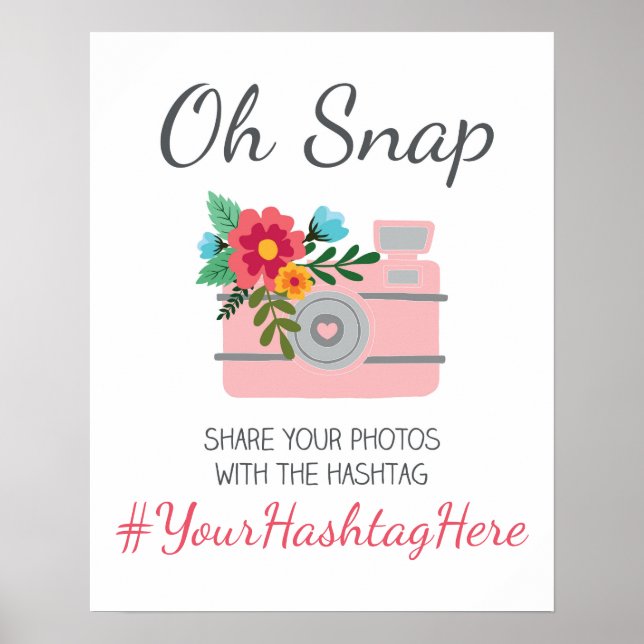 Wedding Social Media Hashtag Sign (Front)
