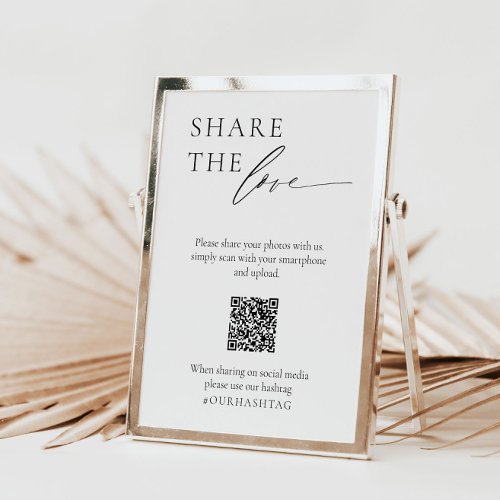 Wedding Social Media Table Sign with QR code