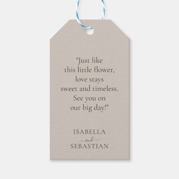 Wedding Soft Beige Lavender Touch Gift Tags