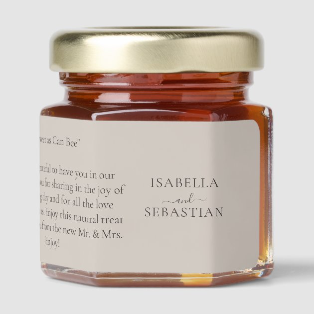 Wedding Soft Beige Meant to Bee Honey Jar Favors