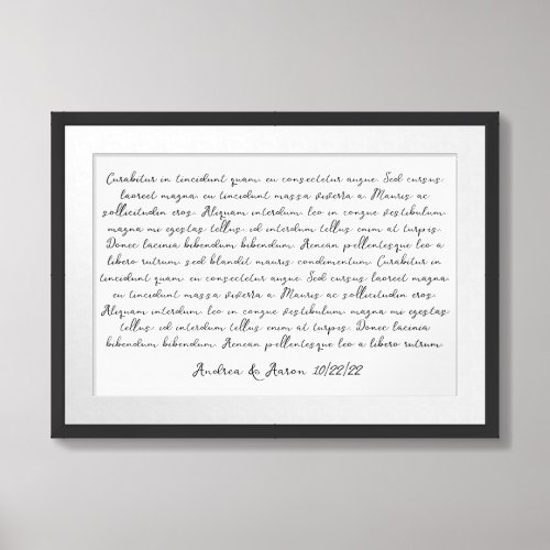 Wedding Song Gift first dance lyrics print