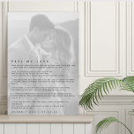 Wedding Song Lyrics Faux Canvas Print<br><div class="desc">Personalize this design with your wedding lyrics and photo.
Wedding gift
Anniversary gift
Valentine's Day gift</div>