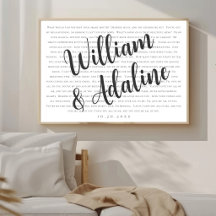 Wedding Song Lyrics, Minimal Serif Calligraphy
