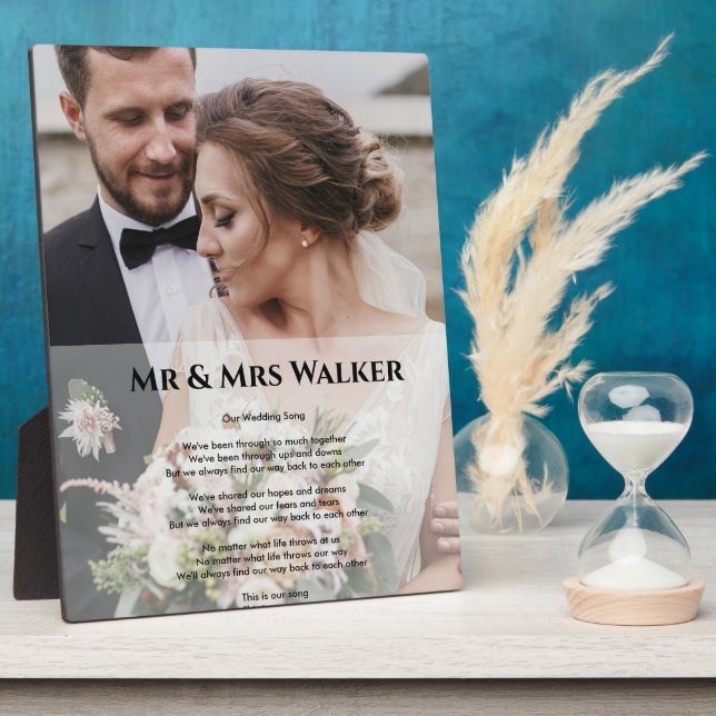 wedding song lyrics photo plaque (Side)