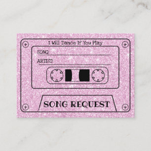 Wedding Song Request Modern Pink Cassette Insert