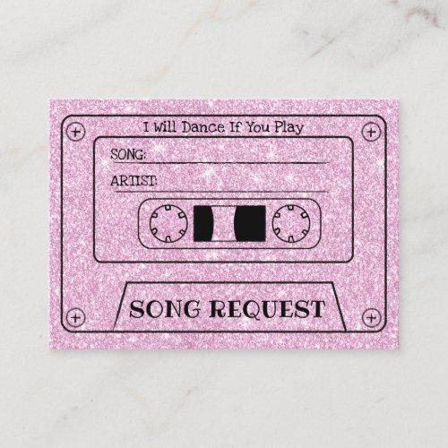 Wedding Song Request Modern Pink Cassette Insert