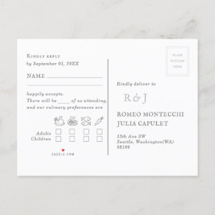 Wedding Song Request RSVP Invitation Postcard