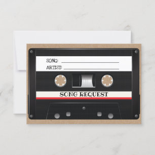 Wedding Song Request Vintage Cassette Kraft RSVP