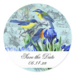 Wedding Songbirds Save the Date Round Stickers