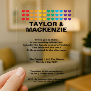 Wedding Sounds Gay Fun Rainbow Pride Acrylic Invitations
