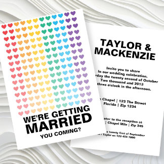 Wedding Sounds Gay Fun Rainbow Pride Invitation