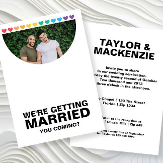 Wedding Sounds Gay Fun Rainbow Pride Invitation