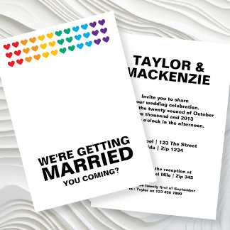 Wedding Sounds Gay Fun Rainbow Pride Invitation