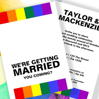 Wedding Sounds Gay Fun Rainbow Pride Invitation