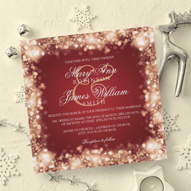 Wedding Sparkling Lights Gold Invitation (Wedding Sparkling Lights Gold Invitation)