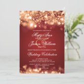 Wedding Sparkling Lights Gold Invitation (Standing Front)