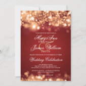 Wedding Sparkling Lights Gold Invitation (Front)