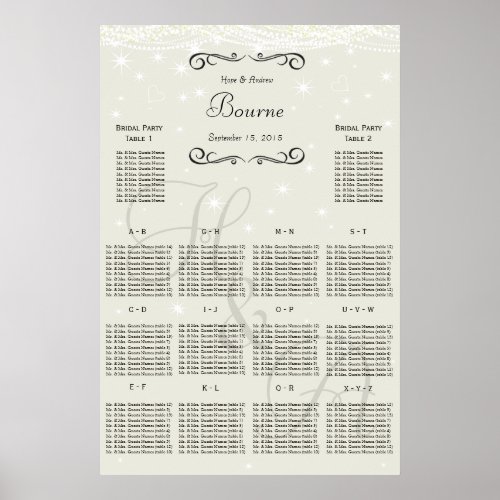 Wedding Special Event Guest Seating Chart
