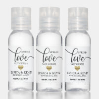 Wedding Spread Love Not Germs Gold Heart Favors Hand Sanitizer