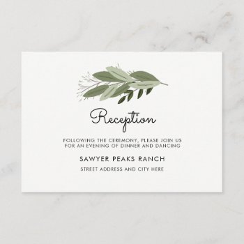 Wedding Sprigs Reception Card by Whimzy_Designs at Zazzle