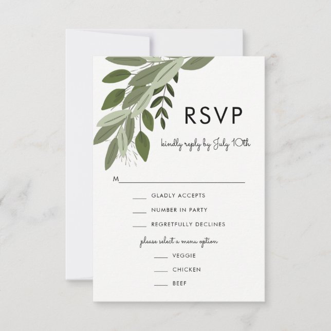 Wedding Sprigs, RSVP Card (Front)