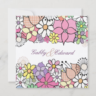 Wedding Spring Blooms Custom Invitation Invite