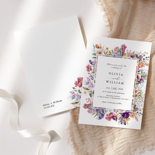 Wedding Spring Flower Garden Frame  Invitation