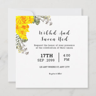 Wedding Square Gatefold Invitation Card